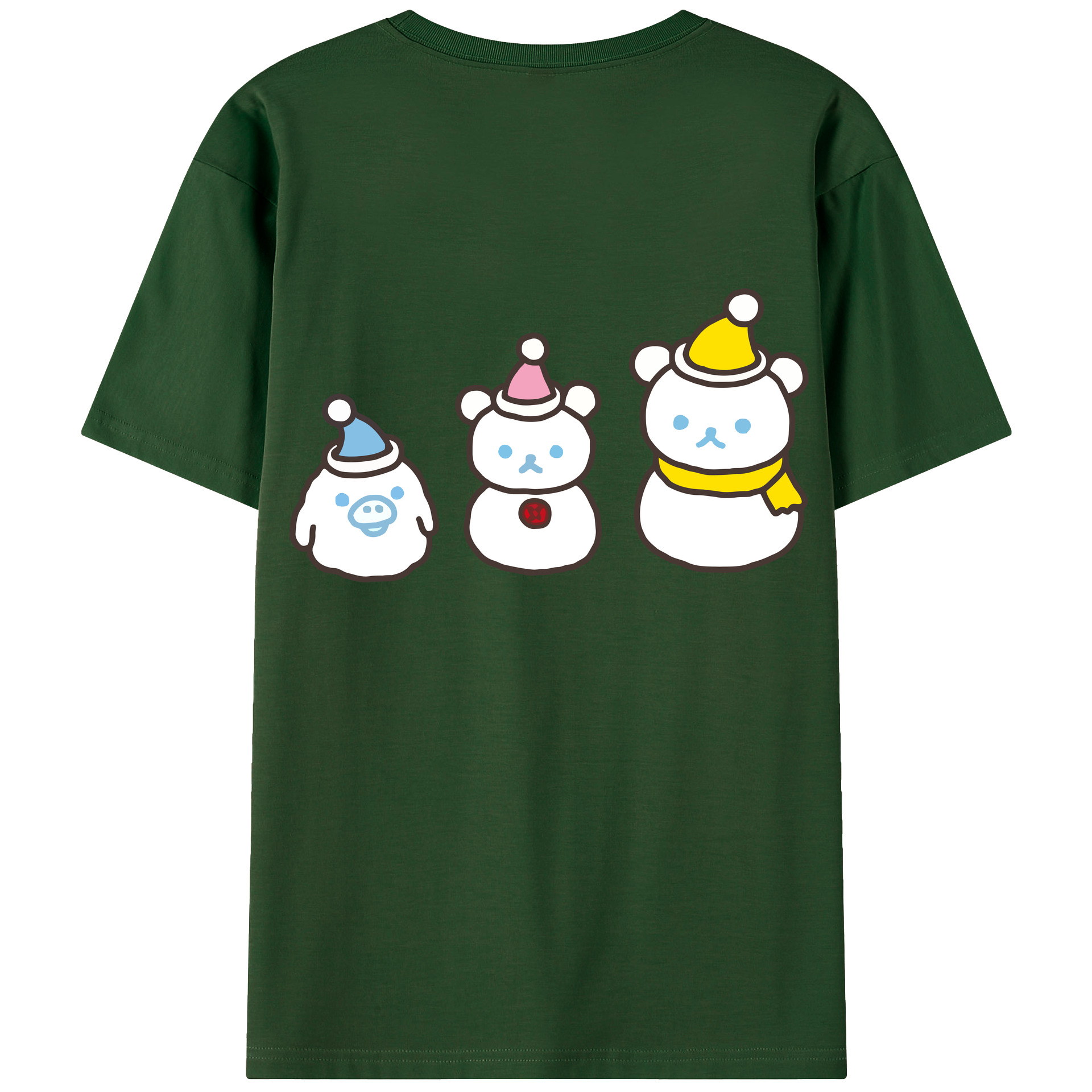 （画像用） リラックマ リラックマ キイロイトリ Rilakkuma Korilakkuma Kiiroitori 綿100％半袖Tシャツ（背面プリント）